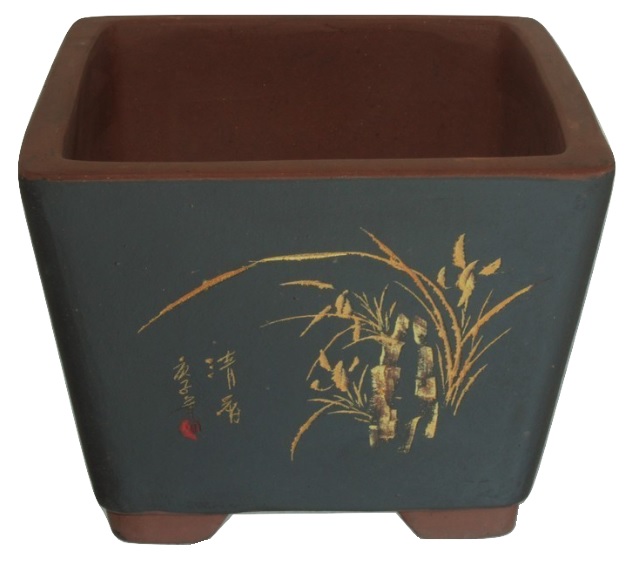 SL204 Wholesale bonsai pots gold leaf artwork Hidden Valley Bonsai